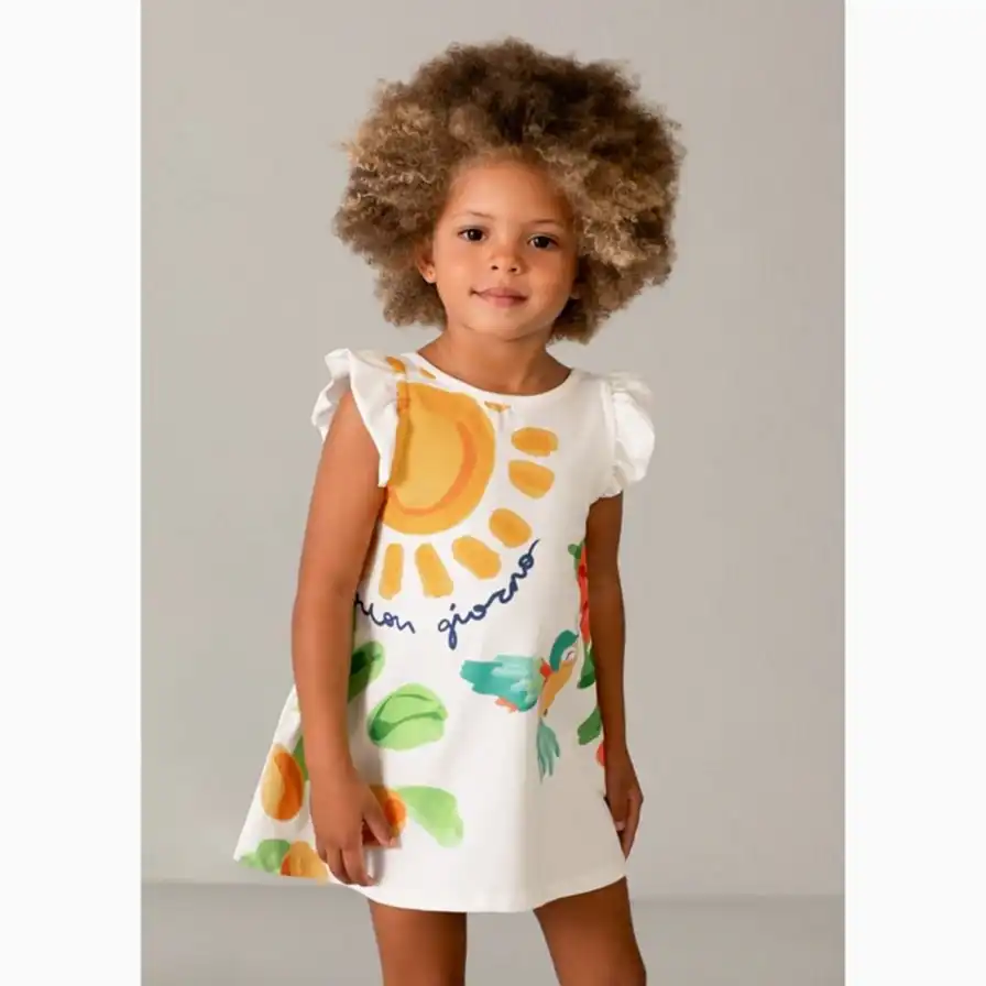 Mayoral Yazlık Kız Elbise Ekru