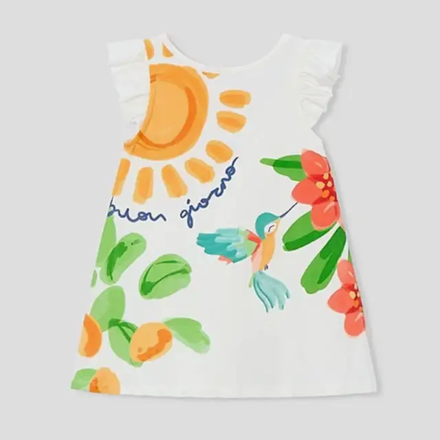 Mayoral Yazlık Kız Elbise Ekru