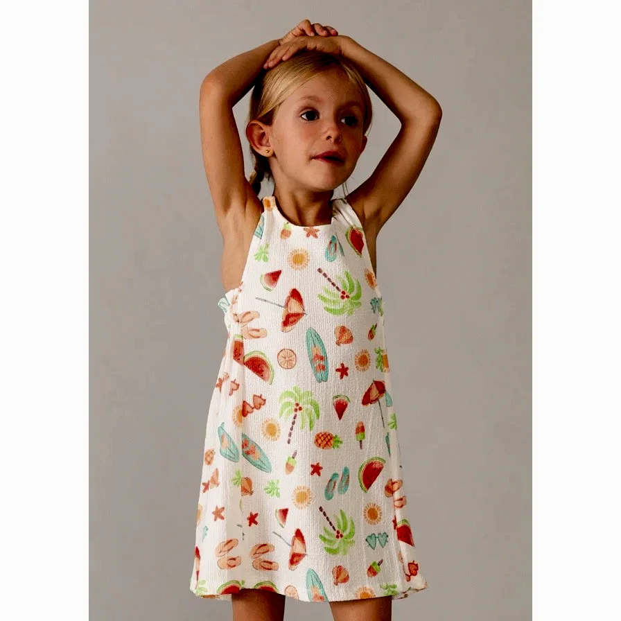 Mayoral Yazlık Kız Elbise Ekru