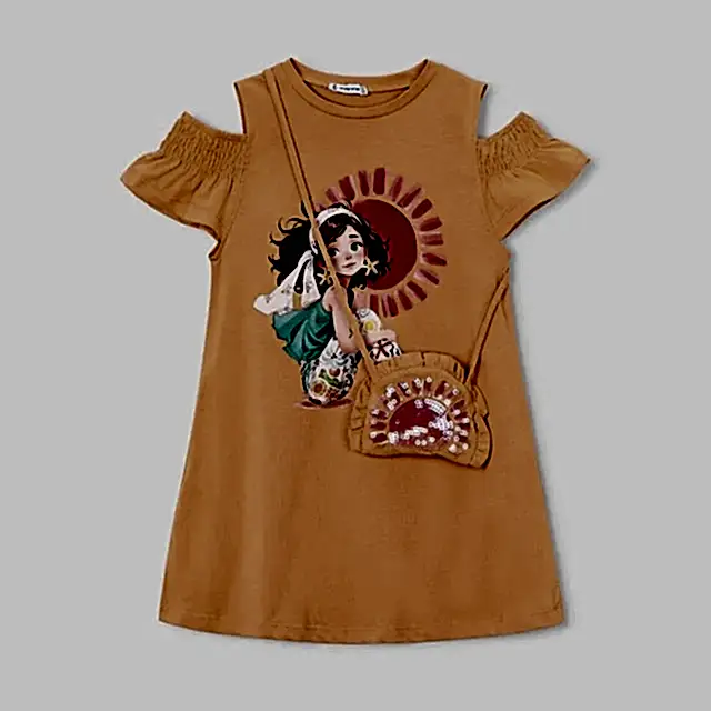 Mayoral Yazlık Kız Elbise ve Çanta Set Turuncu