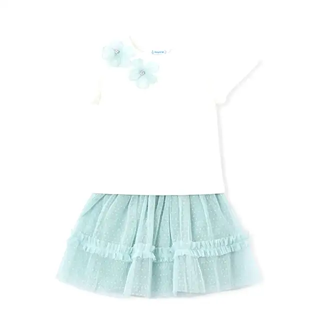 Mayoral Yazlık Kız Bluz Tül Etek Set Yeşil