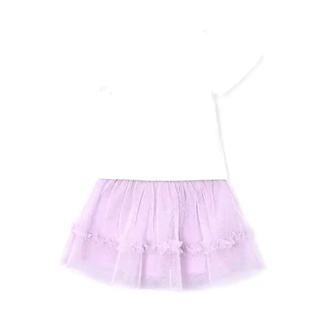 Mayoral Yazlık Kız Bluz Tül Etek Set Mor