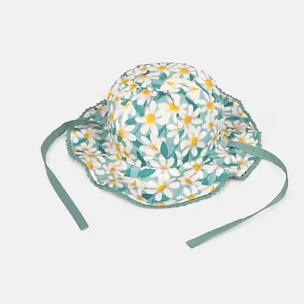 Mayoral Yazlık Kız Bebek Çift Taraflı Şapka Yeşil