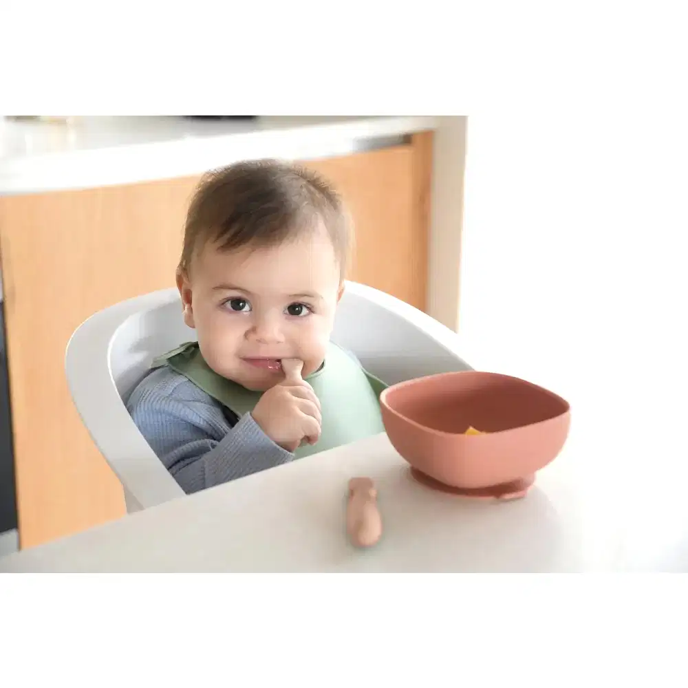 Beaba Silikon Kaşık Seti, Praline/Clay - Çatal Kaşık Tabak - Görsel 2