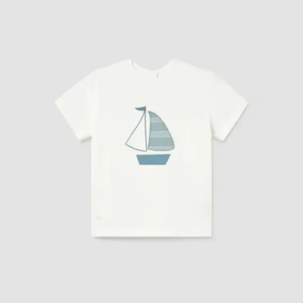 Mayoral Yazlık Erkek Bebek Kısa Kol T-shirt Ekru