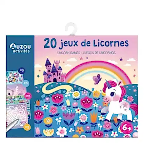 Auzou 20 Eğlenceli Oyun & Dev Poster - Unicorn - Kitap