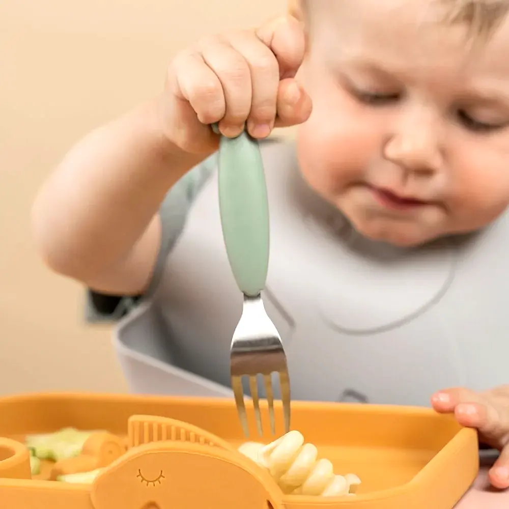 Done by Deer Friends Paslanmaz Çelik Çatal Kaşık & Bıçak Seti - Yeşil