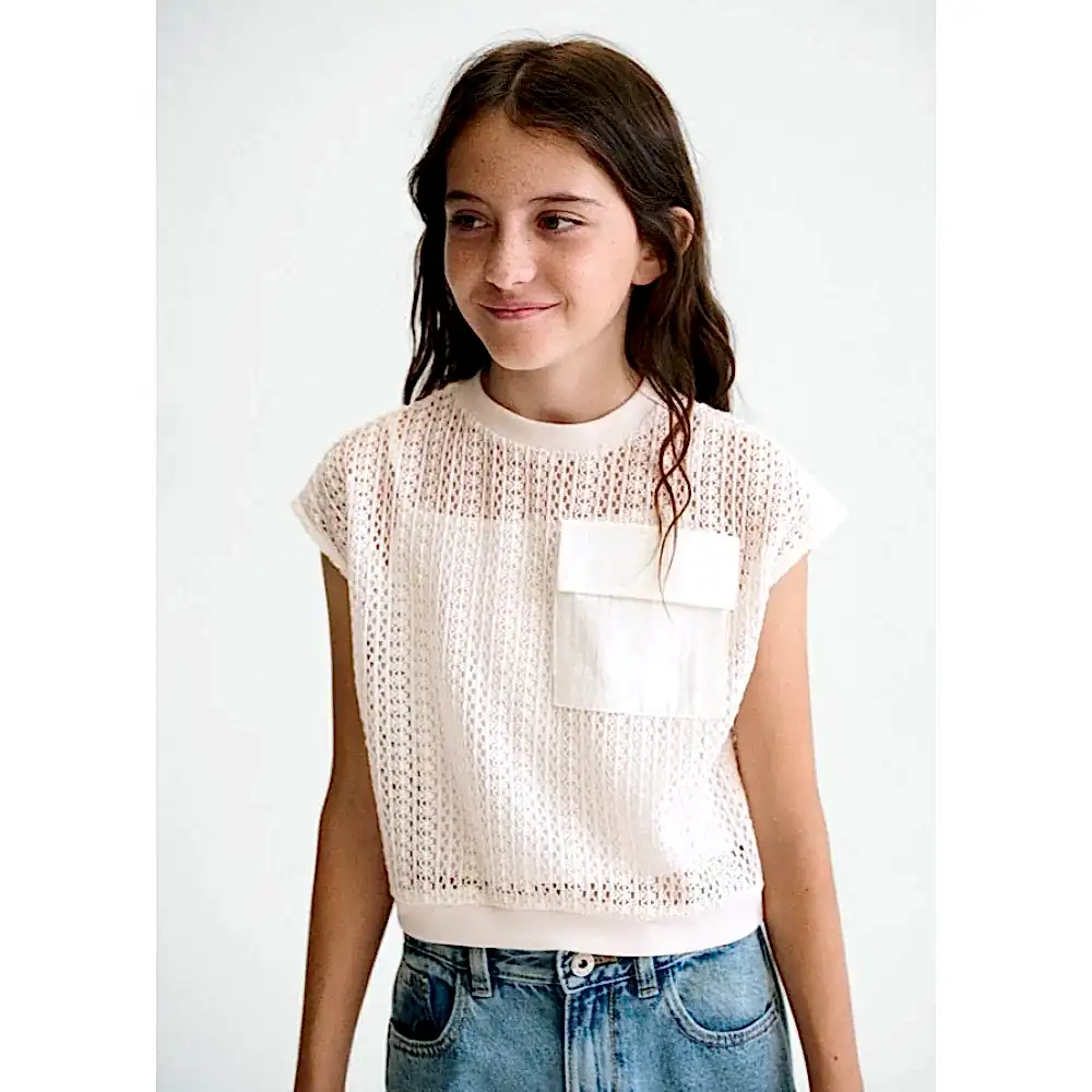Mayoral Yazlık Kız Bluz Ekru