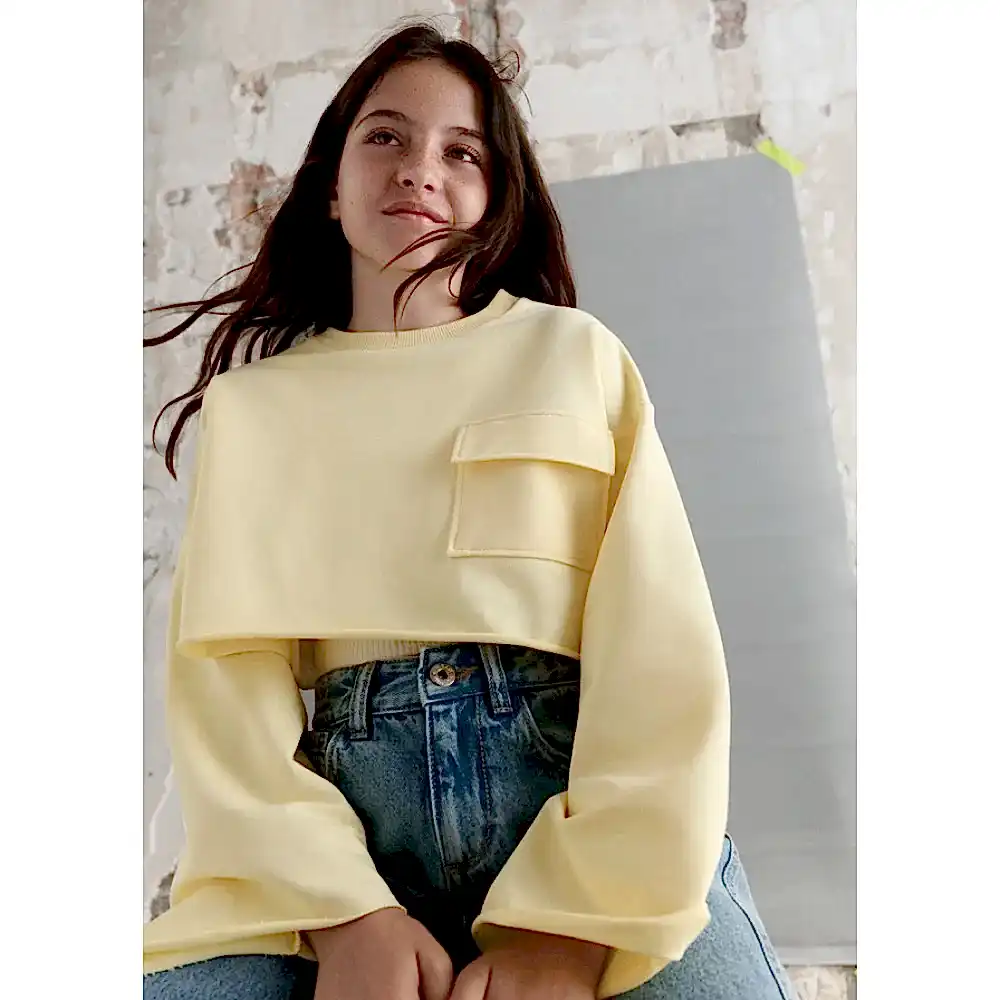 Mayoral Yazlık Kız Bluz Sweatshirt Set Sarı