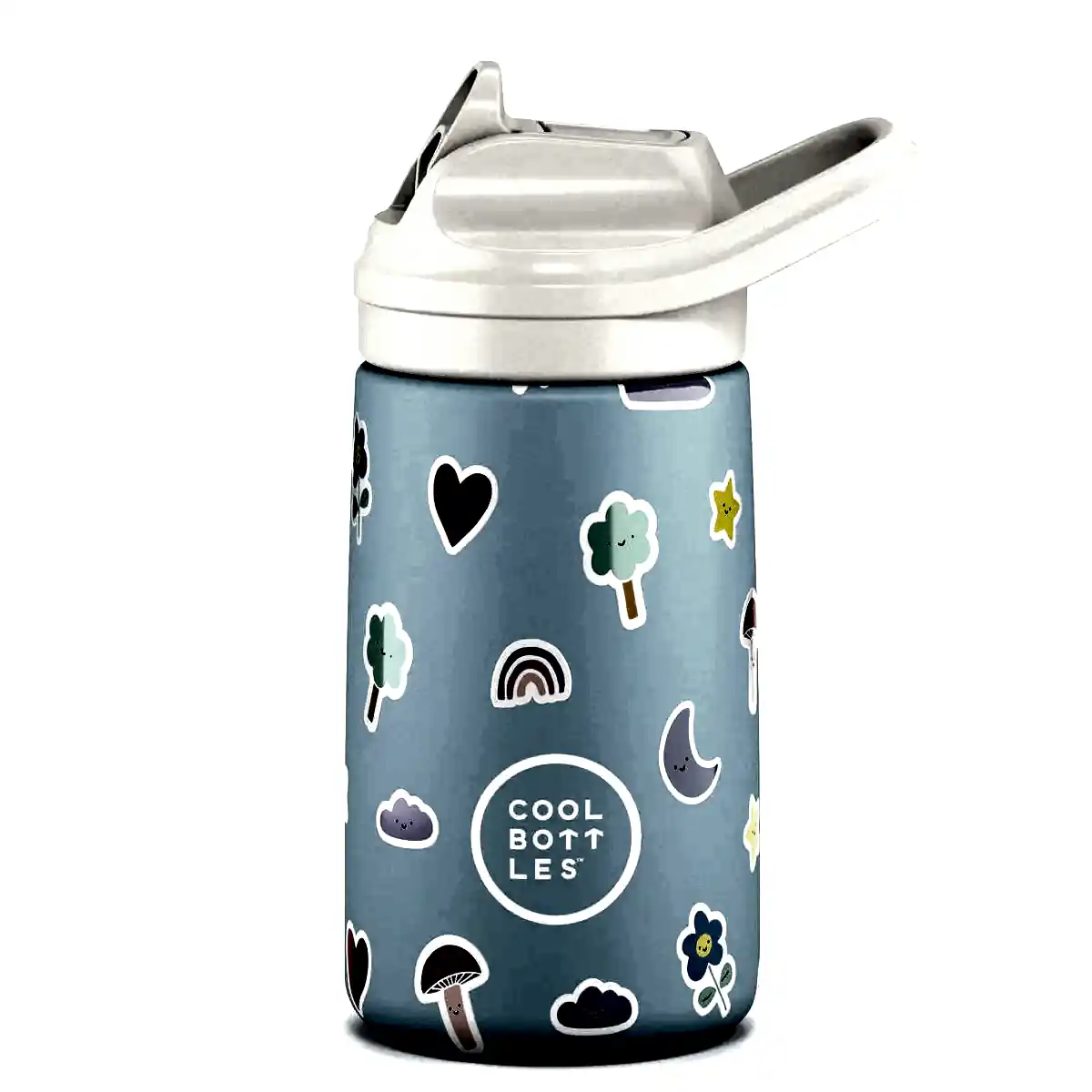 Cool Bottles Paslanmaz Çelik Suluk - The Kiddie Bottle Rainbow Clouds 350 ml