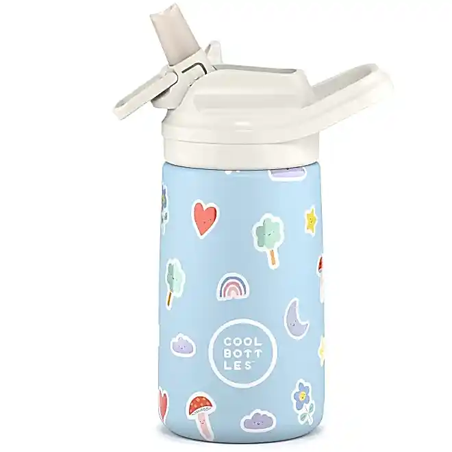 Cool Bottles Paslanmaz Çelik Suluk - The Kiddie Bottle Rainbow Clouds 350 ml