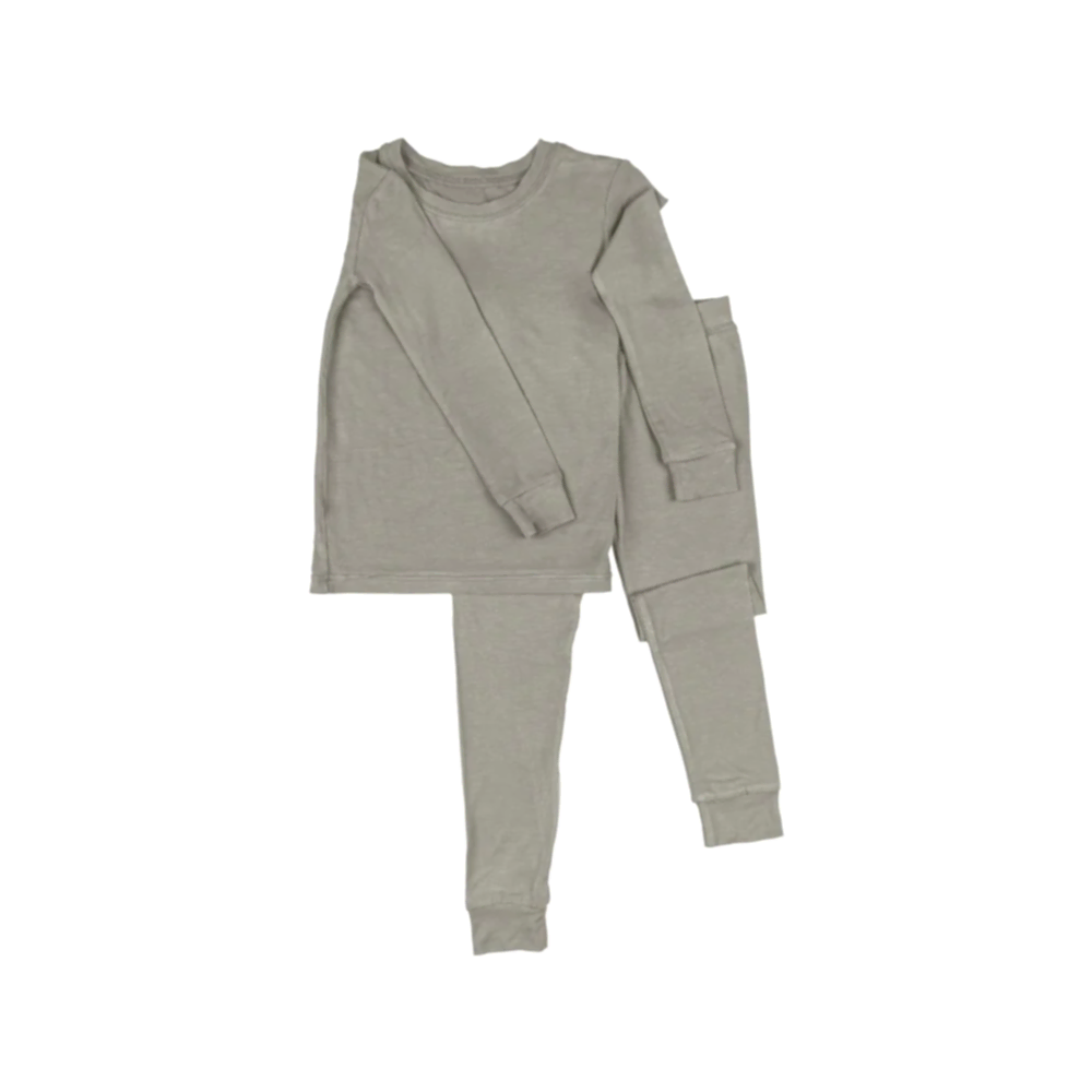 Bebesense Bambu Uzun Kollu Pijama Takımı Gri - Pijamalar