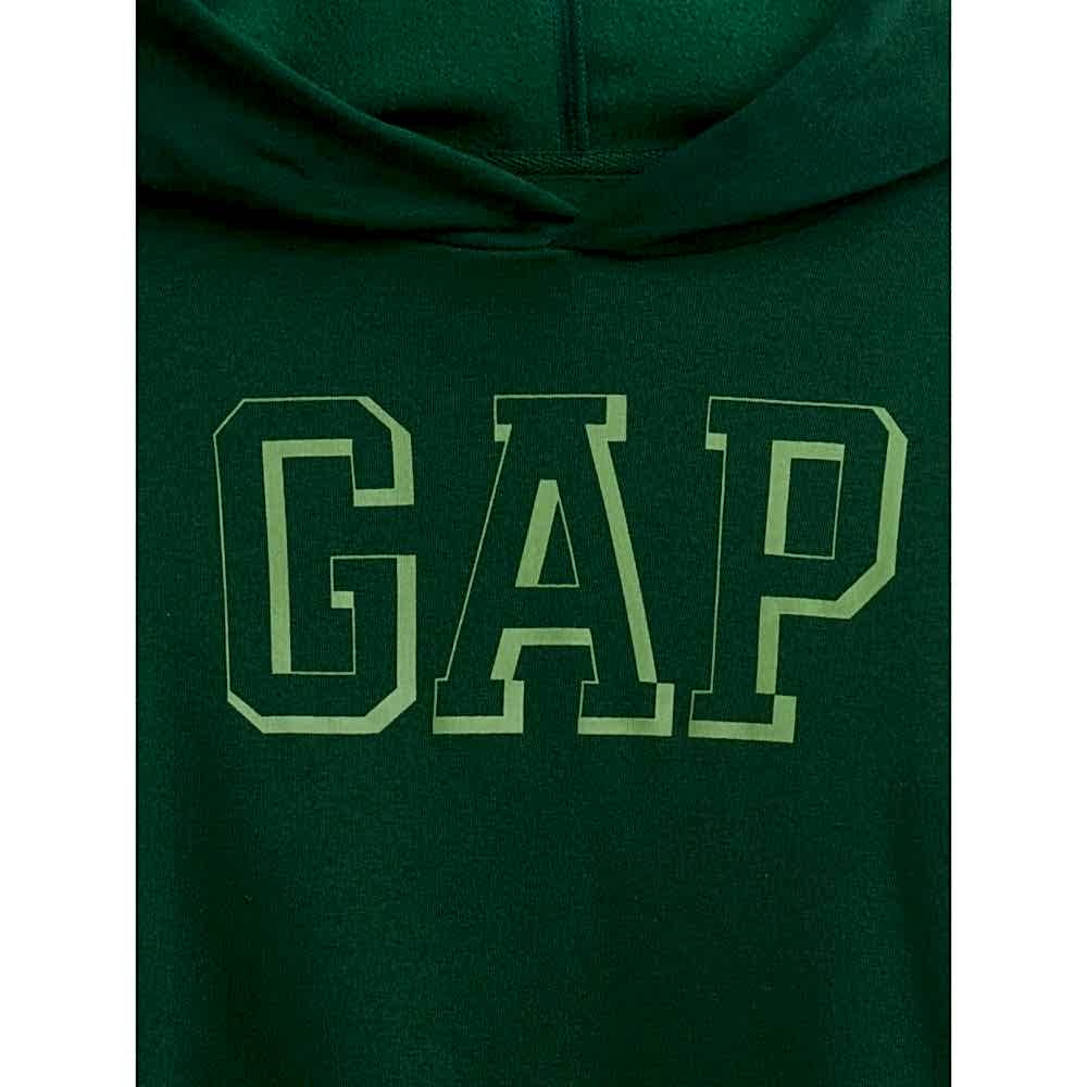 GAP Logolu Kışlık Erkek Çocuk Kapüşonlu Sweatshirt Yeşil
