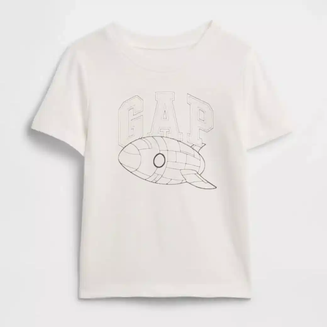 GAP Logo Erkek Bebek Kısa Kol T-shirt Beyaz
