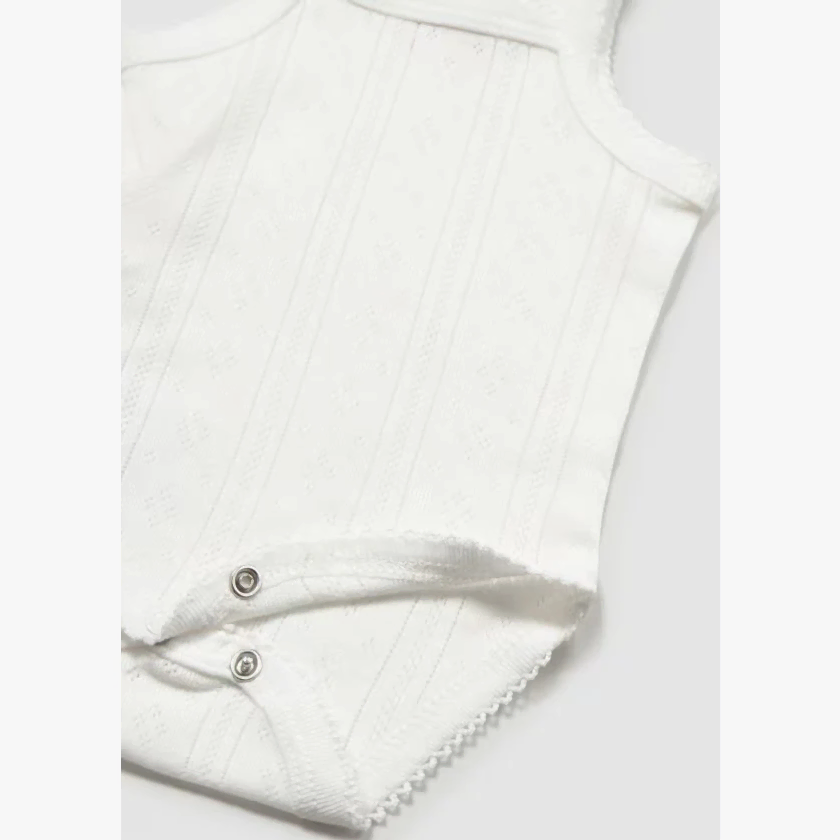Mayoral Yazlık Kız Bebek Kolsuz Body Ekru