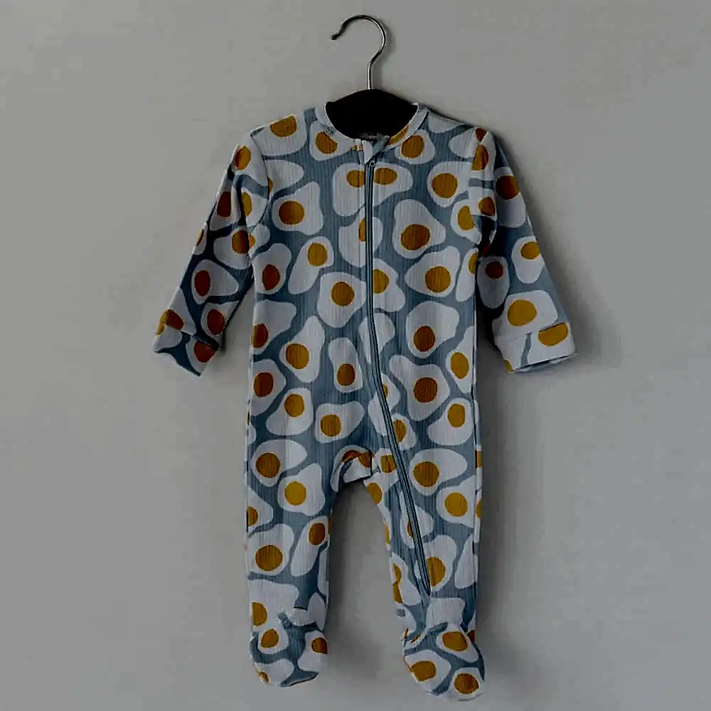 Mama Yoyo Organik Bebek Tulumu - Yumurta Mavi