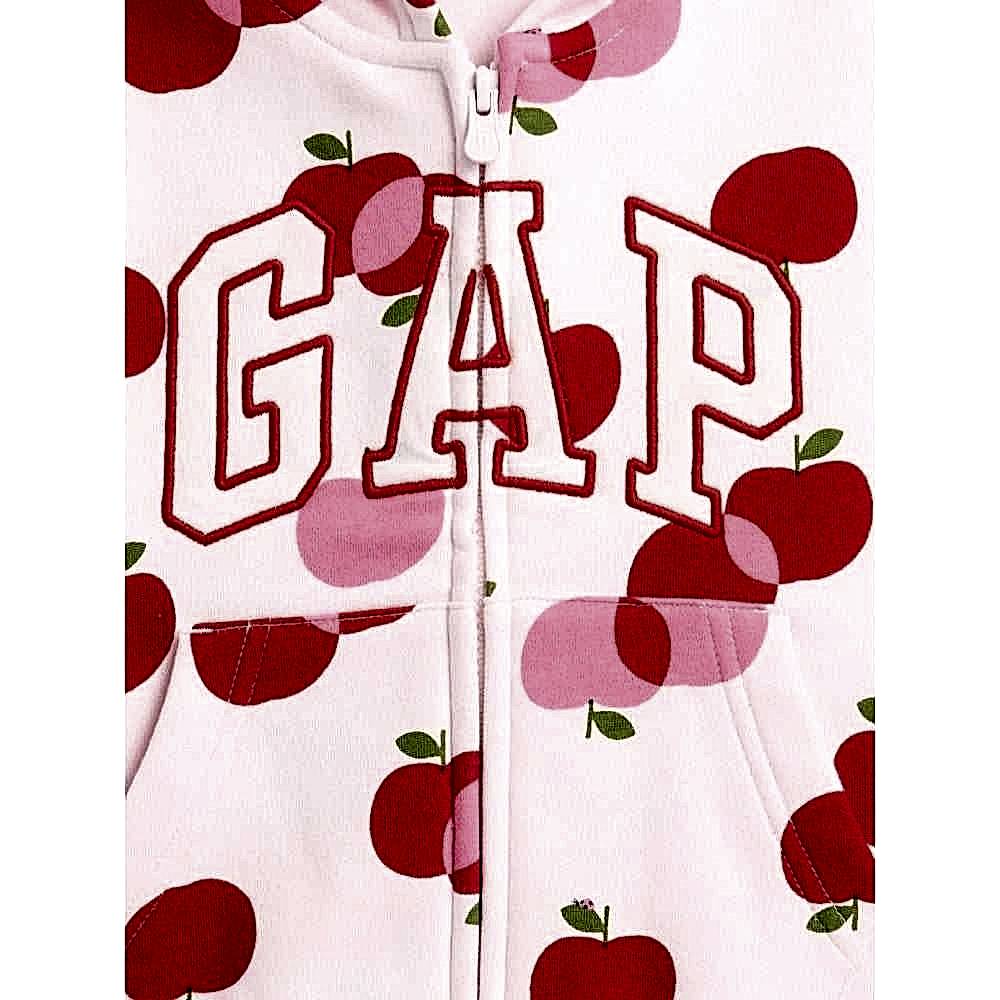 GAP Logolu Kışlık Kız Bebek Fermuarlı Sweatshirt Pembe