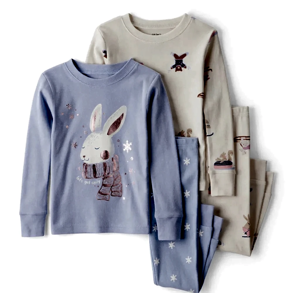 Carters Carter's Kız Çocuk Pijama Seti Ekru - Pijamalar