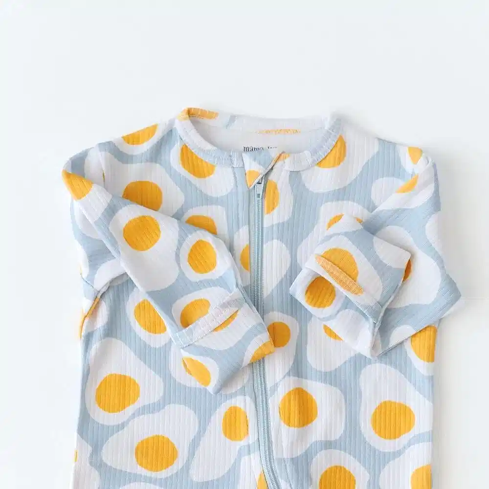 Mama Yoyo Organik Bebek Tulumu - Yumurta Mavi