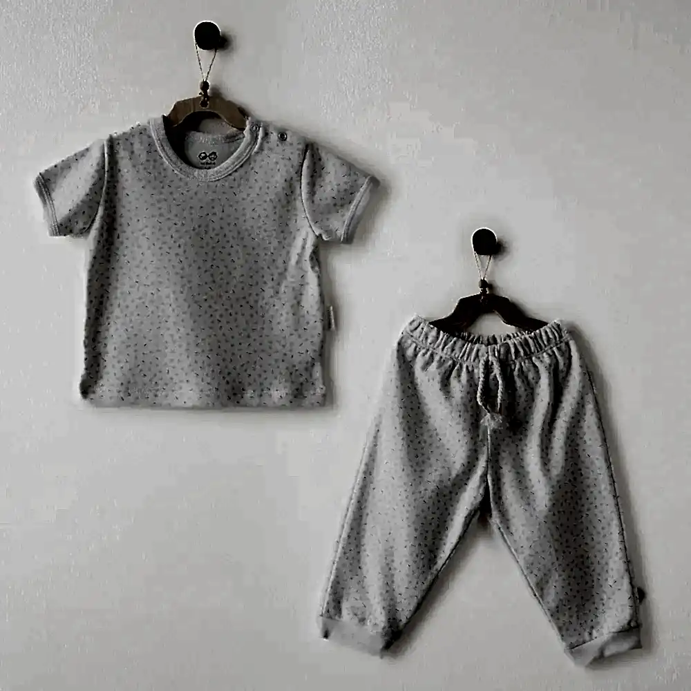 Andy Wawa Andywawa Erkek Bebek 2'li Takım - Little World Beyaz - Pijamalar