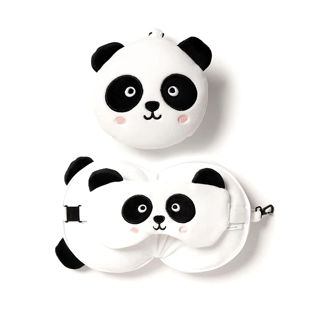 Relaxeazzz Seyahat Yastığı Ve Göz Maskesi Panda Plush