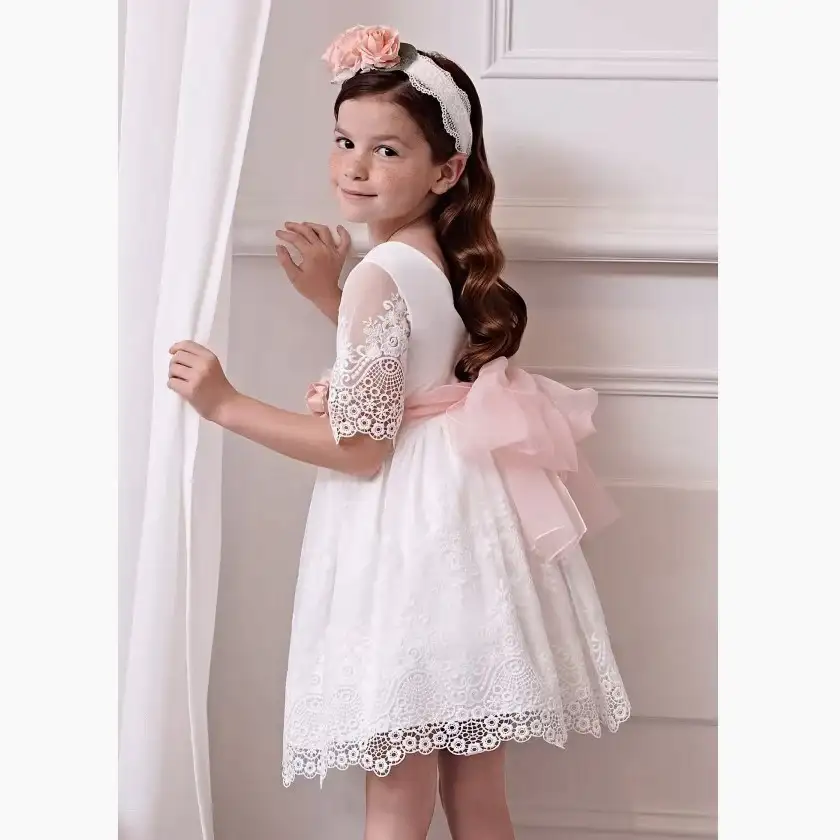 Abel & Lula Yazlık Kız Abiye Elbise Ekru - Elbise,Etek - Görsel 2