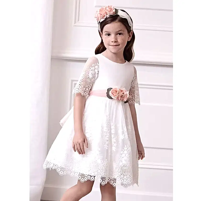 Abel & Lula Yazlık Kız Abiye Elbise Ekru - Elbise,Etek