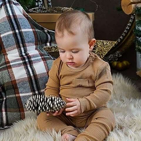 Adelie's Organik Pamuklu Uzun Kollu Pijama Takımı Açık Kahve - Pijamalar