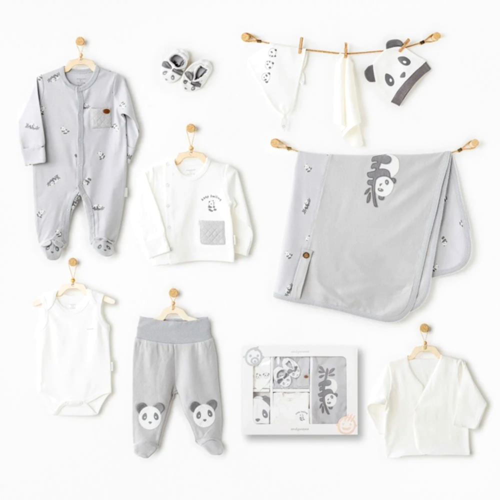 Andy Wawa Andywawa Erkek Bebek 10'lu Hastane Çıkış Seti- Keep Smiling Gri - Hastane Çıkışı