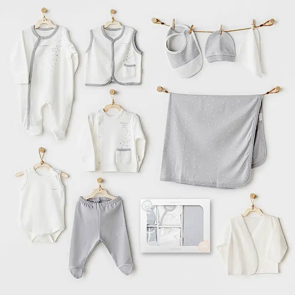 Andy Wawa Andywawa Erkek Bebek 10'lu Hastane Çıkış Seti- Little Star Ekru - Hastane Çıkışı