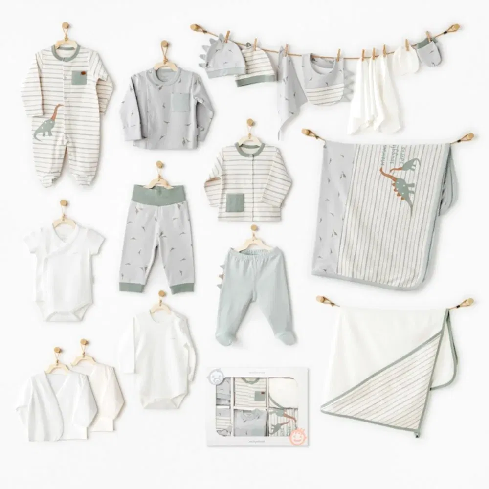 Andy Wawa Andywawa Erkek Bebek 20'li Hastane Çıkış Seti- Dinozor Yeşil - Hastane Çıkışı