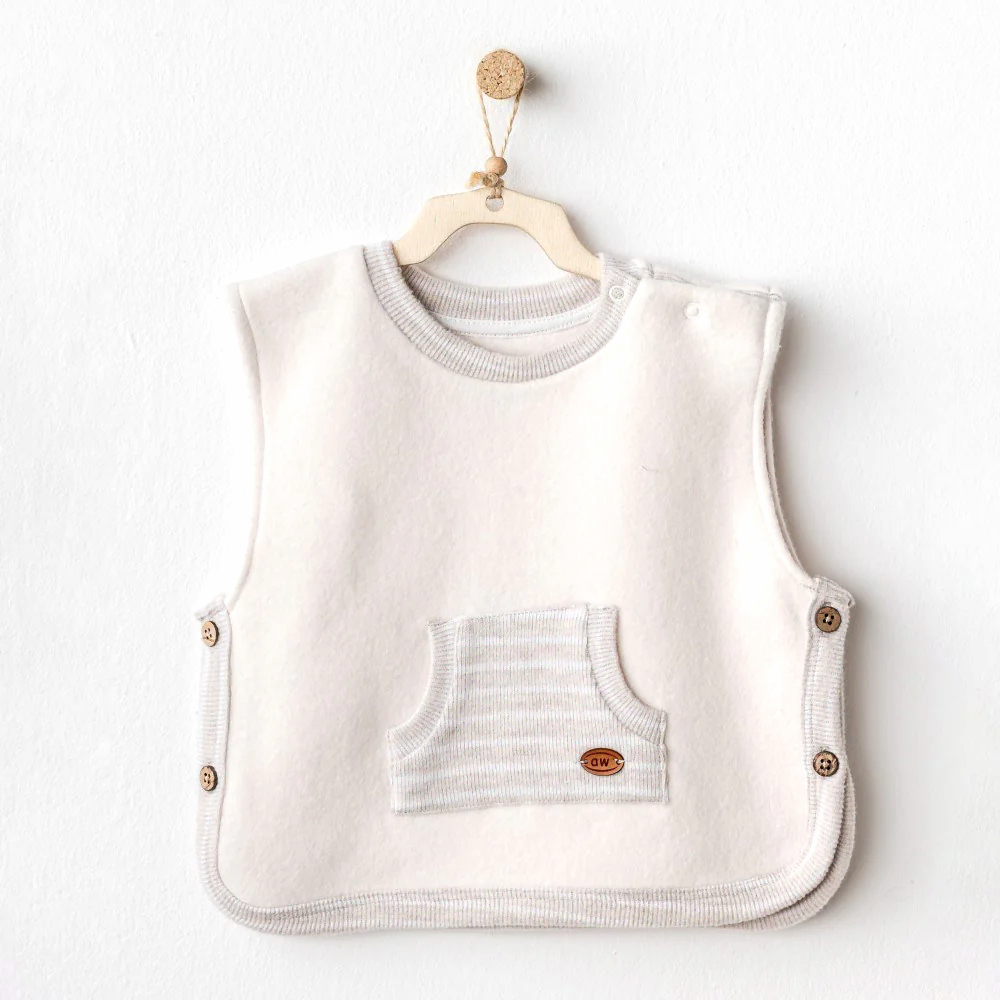 Andy Wawa Andywawa Erkek Bebek Kışlık Yelek Vest Soft Ekru - Ceket
