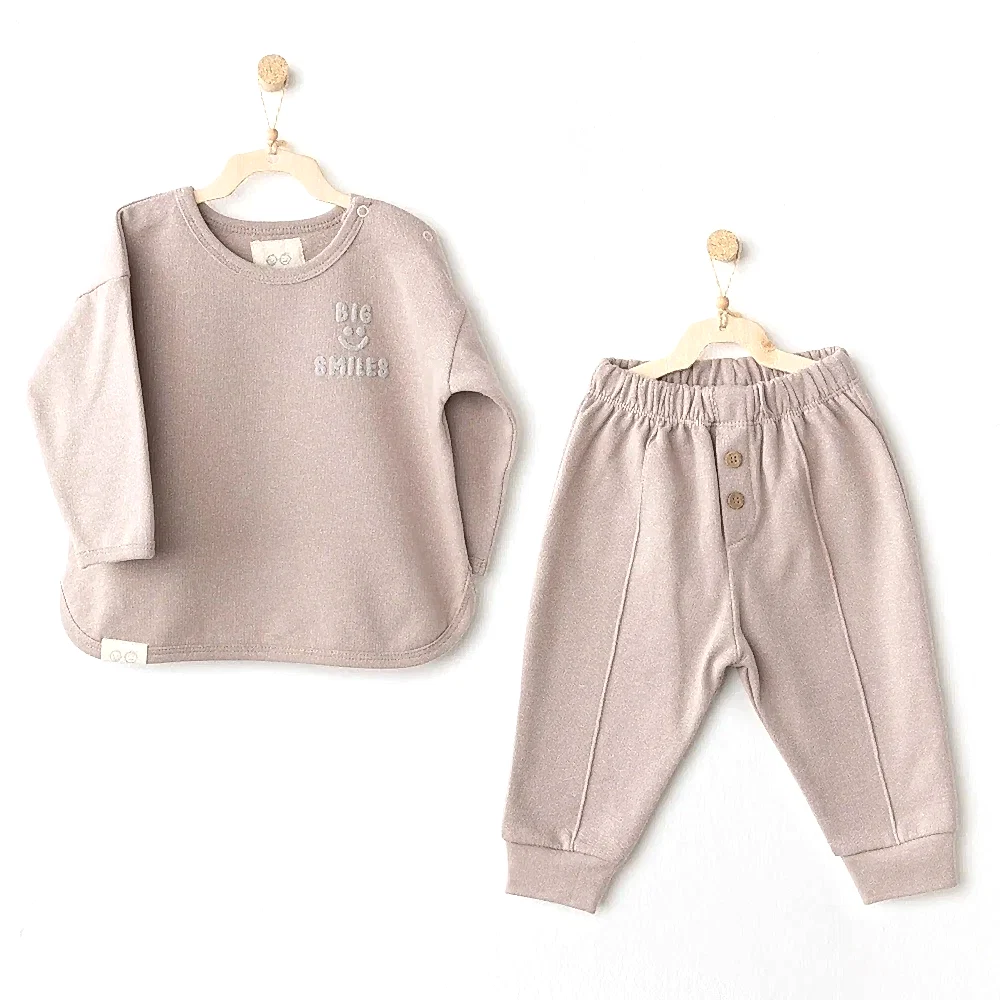 Andy Wawa Andywawa Kışlık Bebek 2'li Takım Bej - Pijamalar