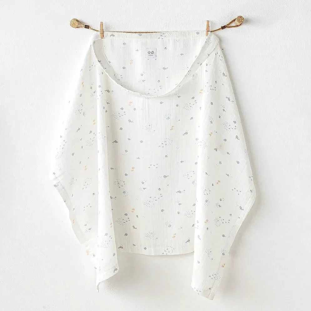 Andy Wawa Andywawa Yazlık Müslin Bebek Emzirme Örtüsü Beyaz - Emzirme Önlüğü