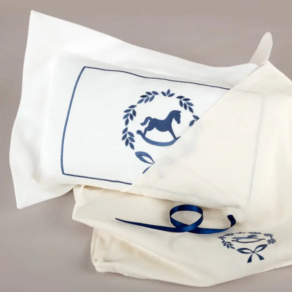 ChiMayys Baby Asil İndigo Tığ İşi Süslemeli Fırfırlı Dekoratif Yastık