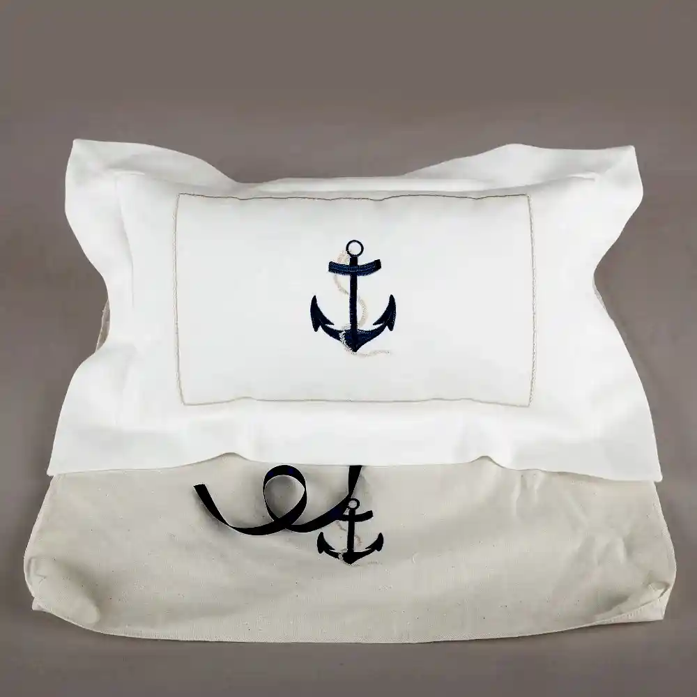 ChiMayys Baby Asil Marin Nakışlı Köşeli Dekoratif Yastık