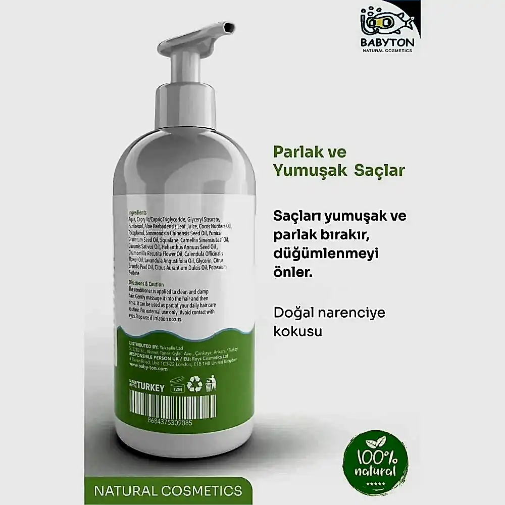Babyton Baby and Kids Conditioner - Saç Kremi 250 ml - Krem & Pişik Kremi - Görsel 2
