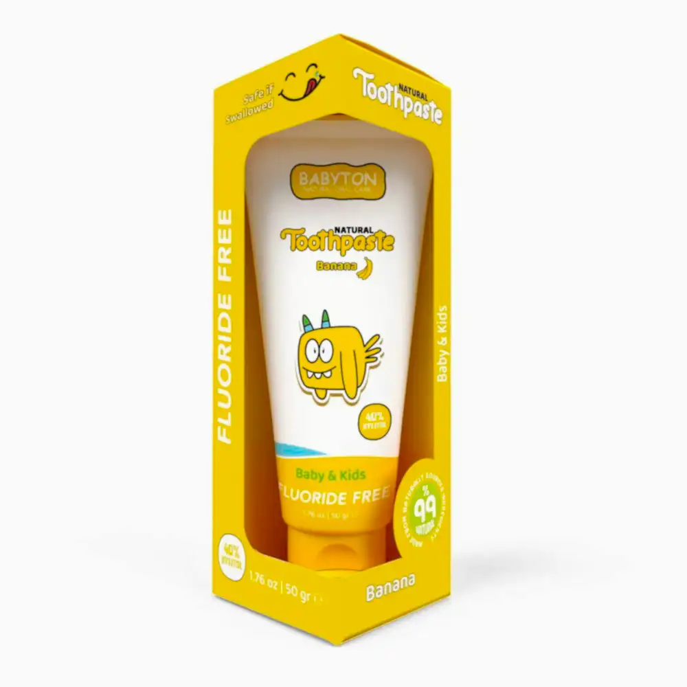 Babyton Bebek ve Çocuklar için Organik Diş Macunu Muz Aromalı - Ağız Bakım Ürünleri - Görsel 2