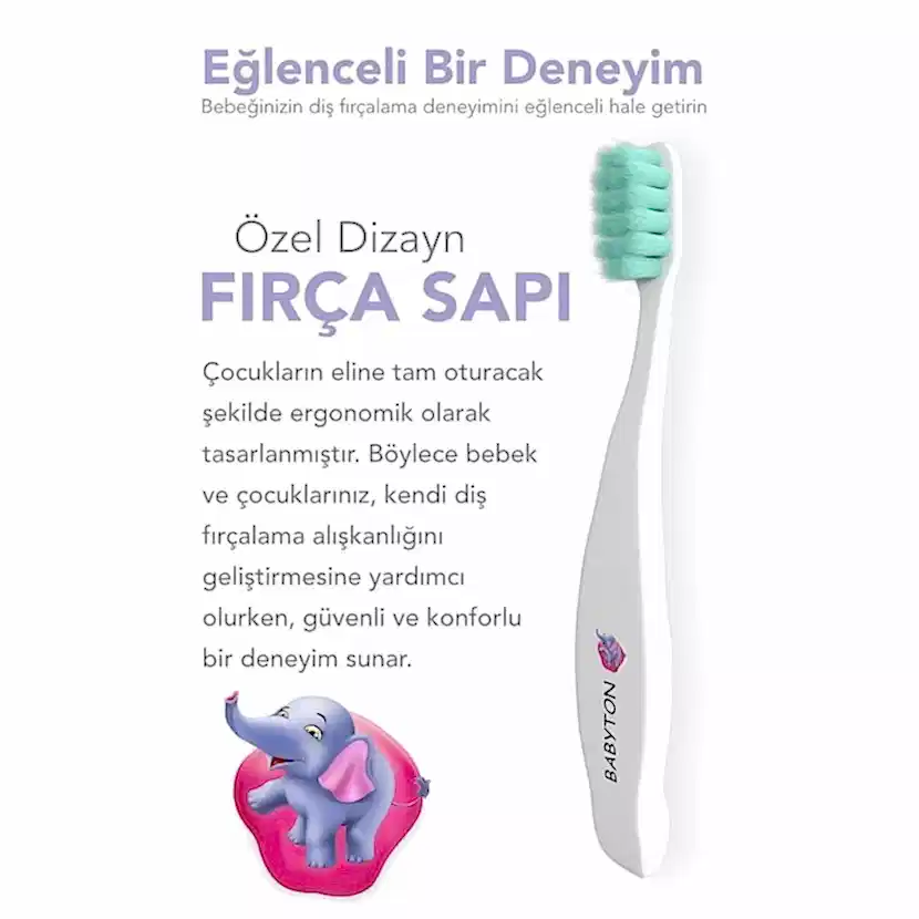 Babyton Bio Diş Fırçası Fil STD - Ağız Bakım Ürünleri - Görsel 2