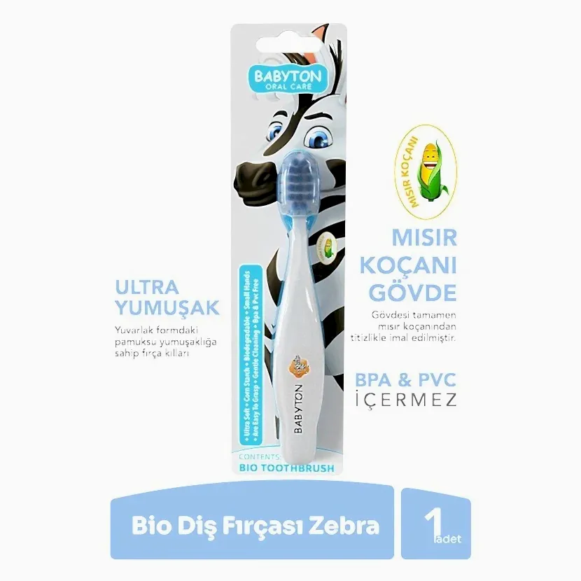 Babyton Bio Diş Fırçası Zebra STD - Ağız Bakım Ürünleri - Görsel 2