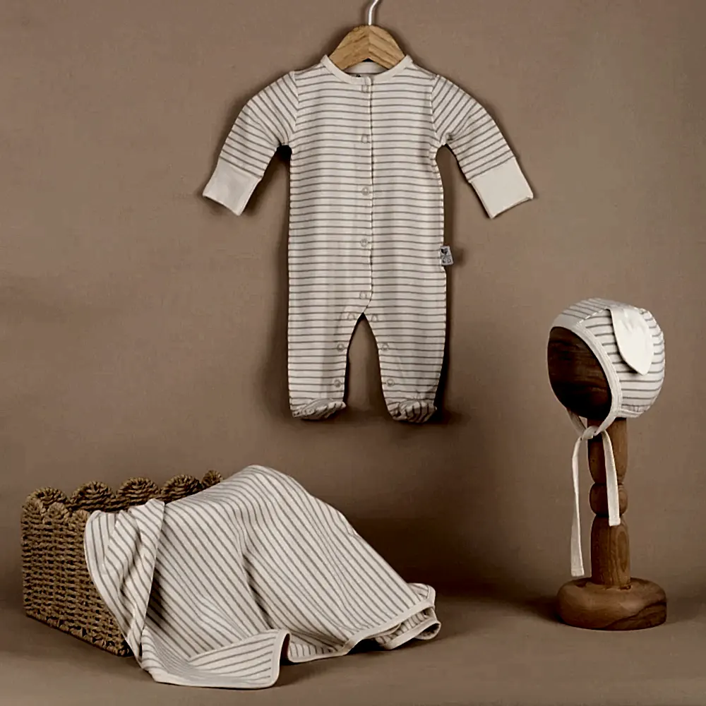 ChiMayys Baby Pure Bamboo 3'lü Hastane Çıkışı Unisex Ekru