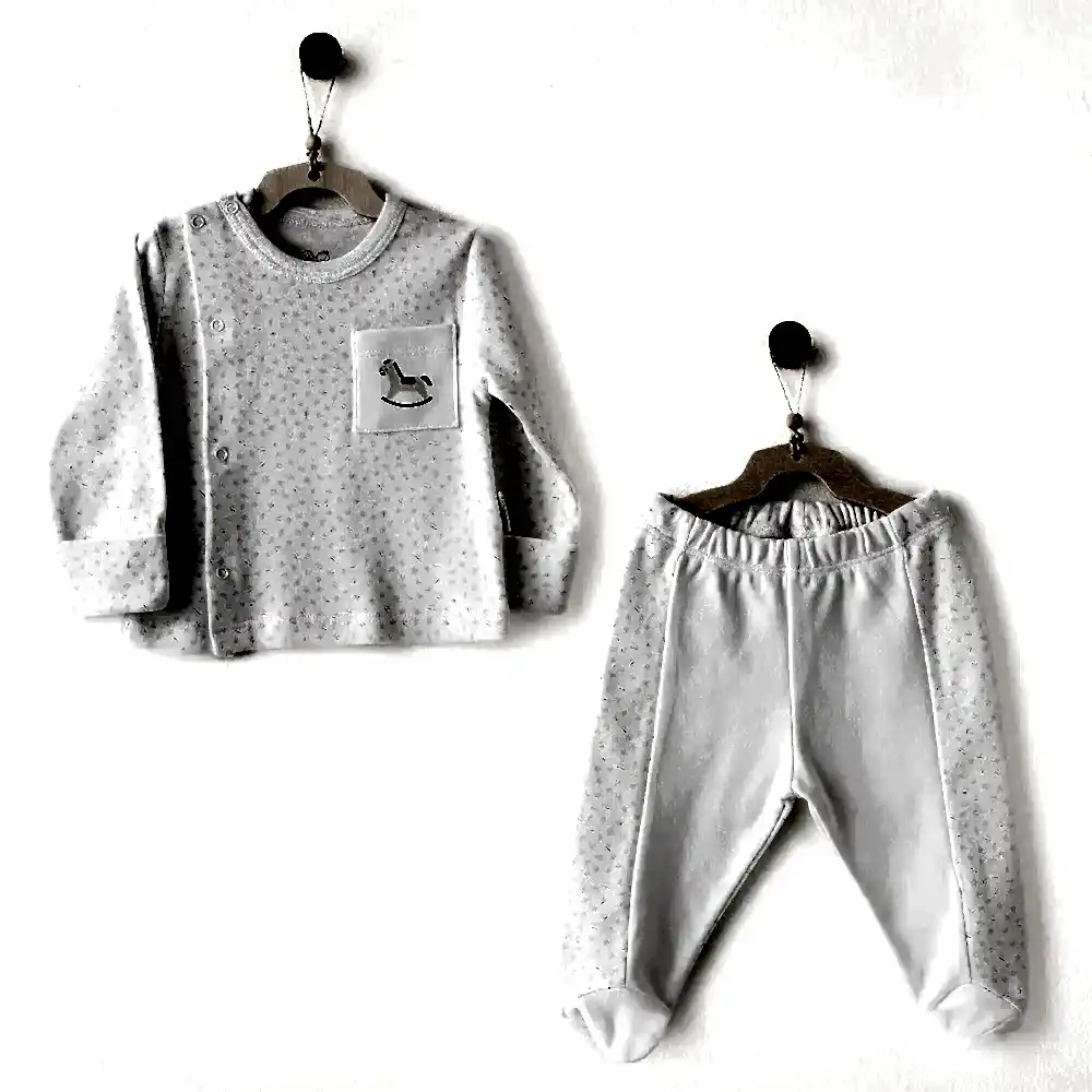 Andy Wawa Andywawa Erkek Bebek 2'li Takım - Little World Beyaz - Pijamalar