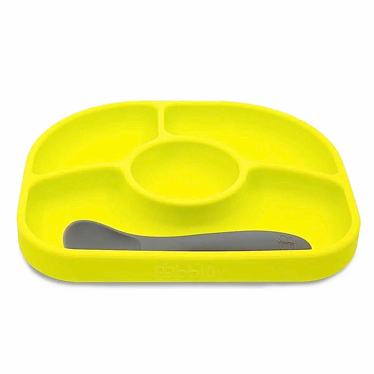 Bblüv Yümi Tabak Silikon Mama Tabağı ve Kaşık Set Yeşil - Çatal Kaşık Tabak - Görsel 2
