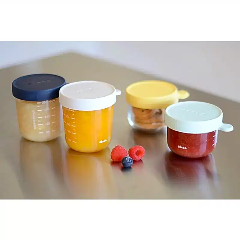 Beaba Bebek Cam Mama Saklama Kavanozu 250 Ml (Light Mist) - Çatal Kaşık Tabak - Görsel 2