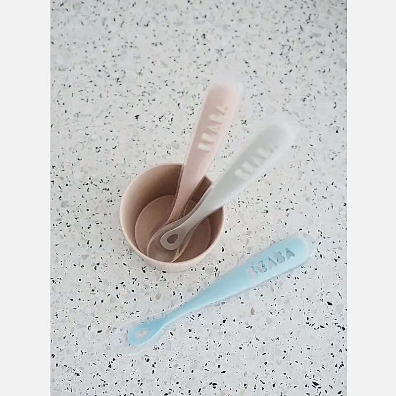Beaba Ergonomic Silikon Kaşık Light Mist - Çatal Kaşık Tabak - Görsel 2