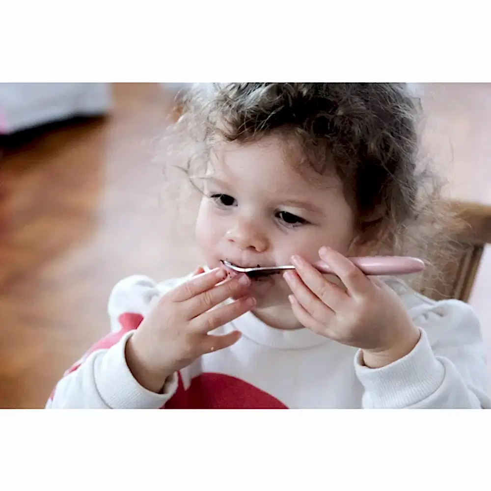 Beaba Paslanmaz Çelik Çatal Bıçak Kaşık Seti Old Pink - Çatal Kaşık Tabak - Görsel 2