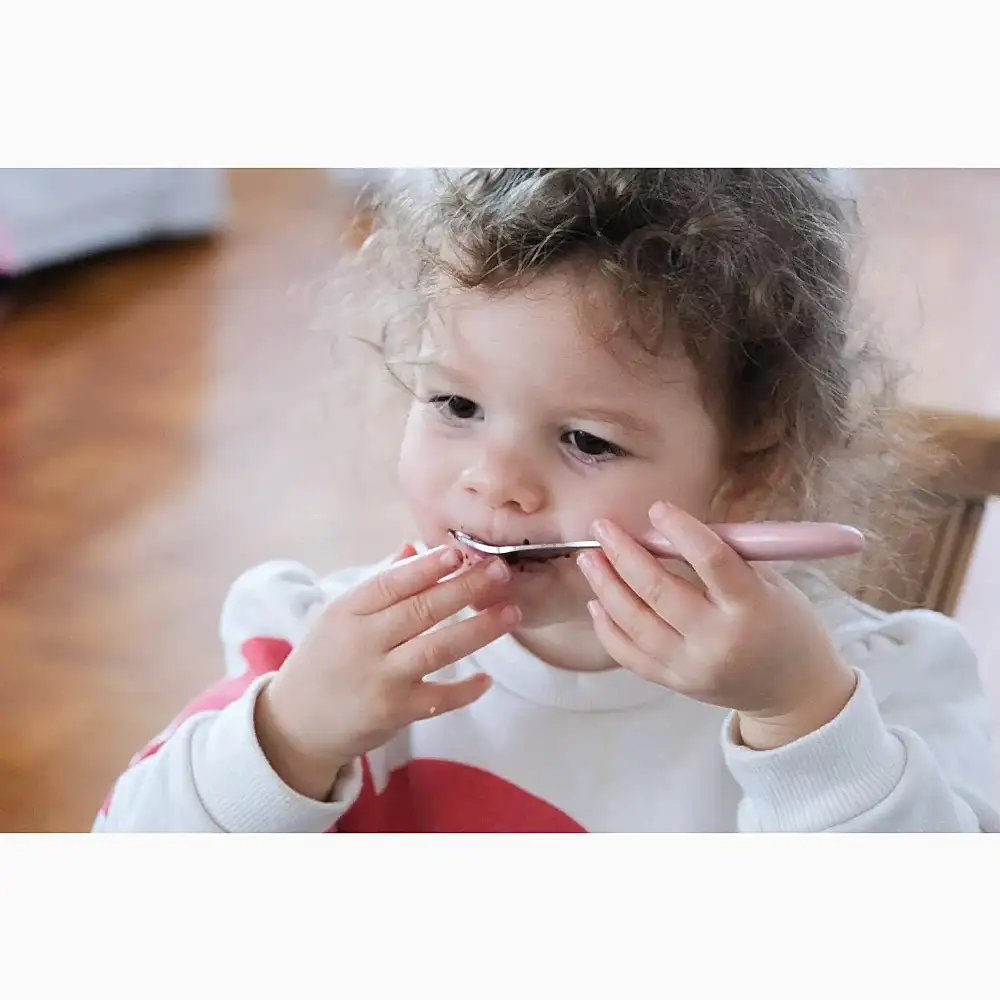 Beaba Paslanmaz Çelik Çatal Bıçak Kaşık Seti Old Pink - Çatal Kaşık Tabak - Görsel 2