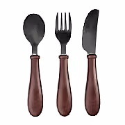 Beaba Paslanmaz Çelik Çatal Bıçak Kaşık Seti Old Pink - Çatal Kaşık Tabak