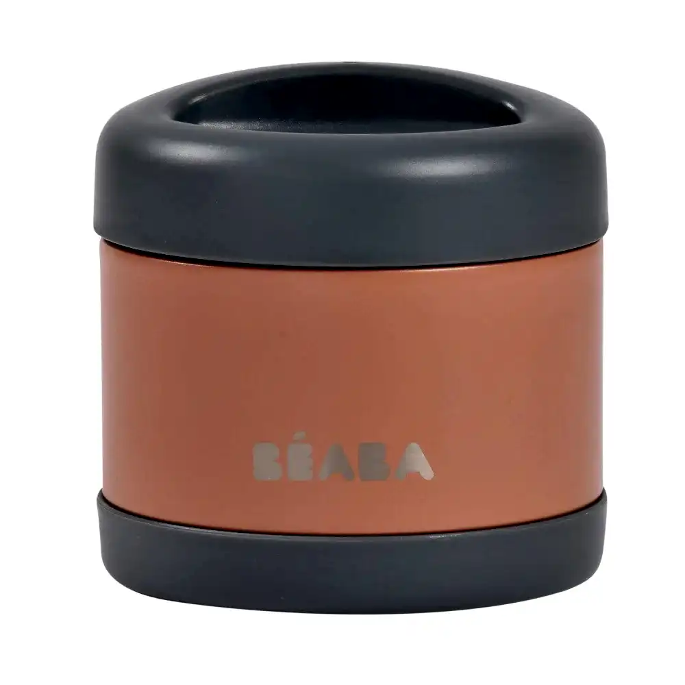 Beaba Paslanmaz Çelik Yiyecek Termosu (Mineral Grey/Terracotta) - Termos, Çanta