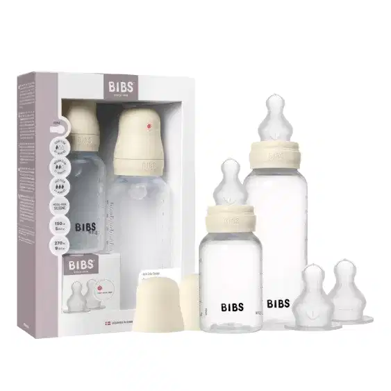 Bibs İkili Silikon Biberon Seti Ivory 150 ml - 270  ml Ekru - Biberon ve Aksesuarları